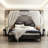 Upholstered Metal Canopy Bed-856990018-862300148