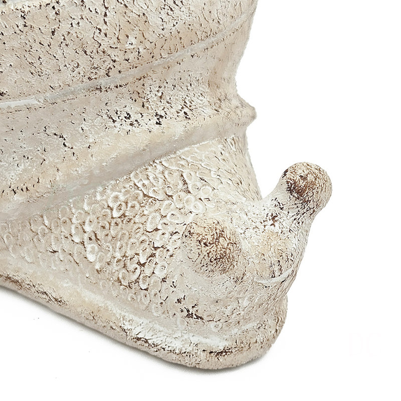 8.3X7x4.7" Decorative Sand And Cement Snail Planter With Textured Beige Finish