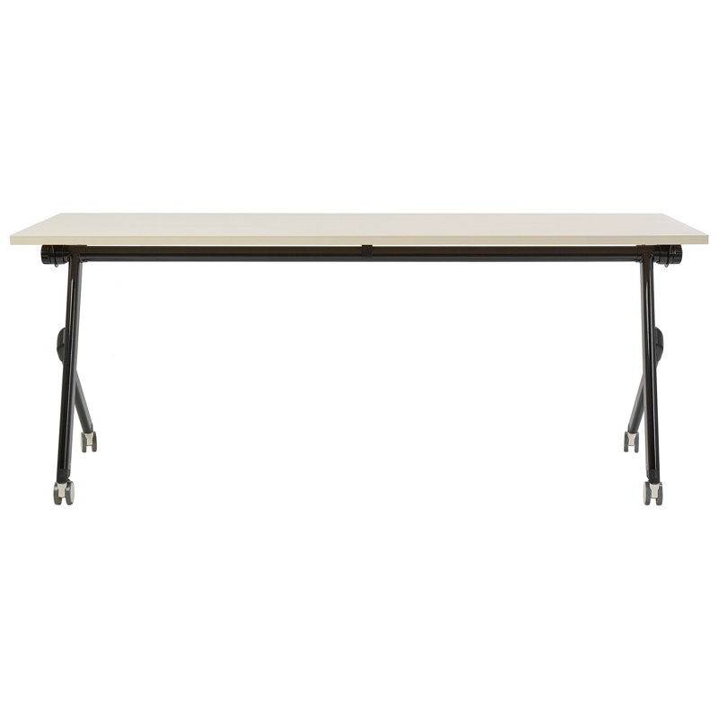 Seidule Foldable Steel Writing Desk, 180cm H x 60cm W, Brown/Black