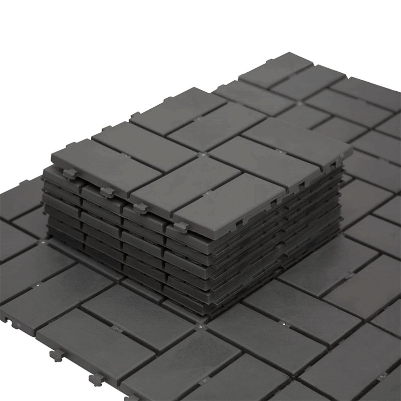 Carreaux de terrasse à emboîtement de patio, paquet de 9 tuiles de terrasse carrées composites de 12 po x 12 po, carrelage extérieur en plastique à carreaux pour terrasse