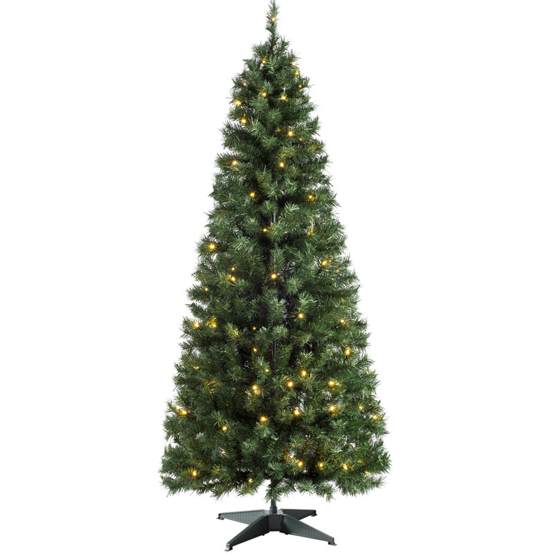 Lighted Artificial Fir Christmas Tree, 6ft H x 2.49ft W x 2.49ft D