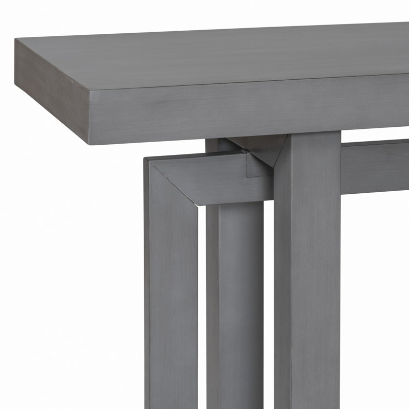 Contemporary Console Table with Wood Top, Extra Long Entryway Table for Entryway, Hallway, Living Room, Foyer, Corridor, Gray
