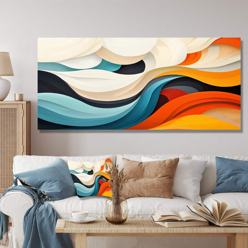 Cosmic Dance Of Colors I - Abstract Impressionism Metal Wall Decor, Modern Metal Print, 28" H x 60" W x 0.84" D