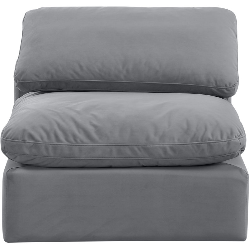 Fauteuil modulaire rembourré Musheerah Indulge, Velours gris