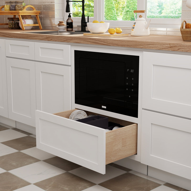 Armoire à micro-ondes de cuisine prête à assembler l 30 po x P 24 po x H 34,5 po CASAINC
