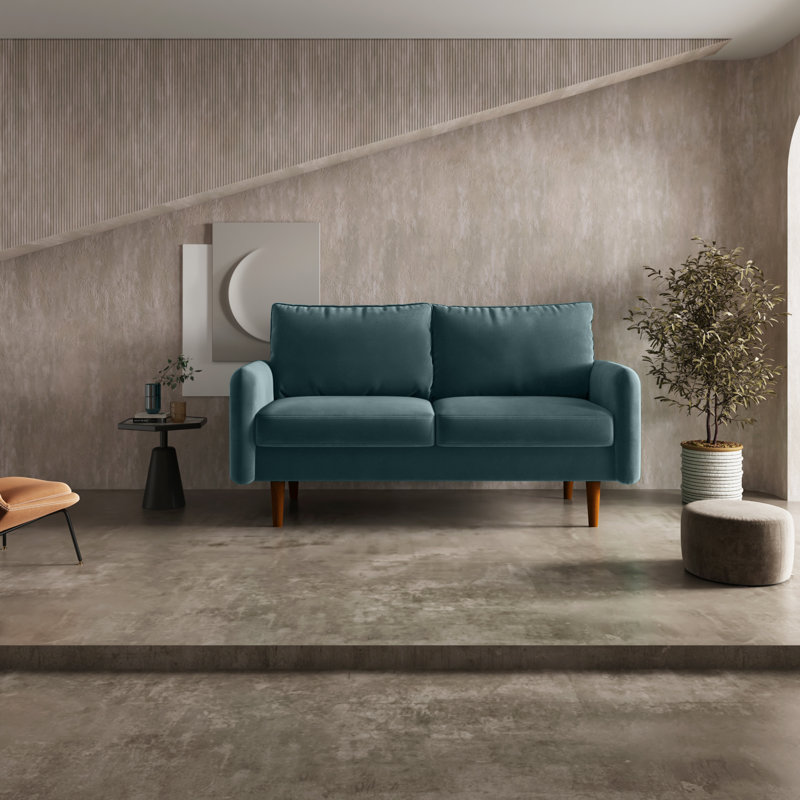 Causeuse Anacapa, Velours bleu de Prusse