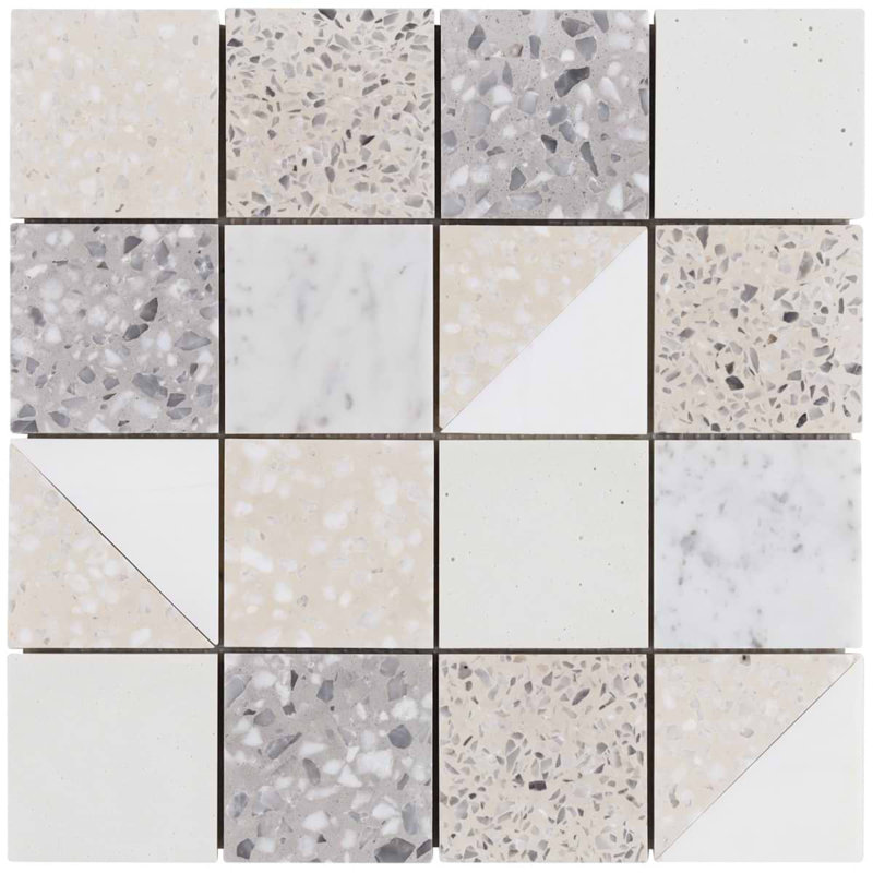 Elizabeth Sutton Artem Mosaic Tile, Swan White;Cream