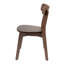 Chaises d'appoint de salle à manger Aby, siège rond en bois, dossier ouvert, brun noyer