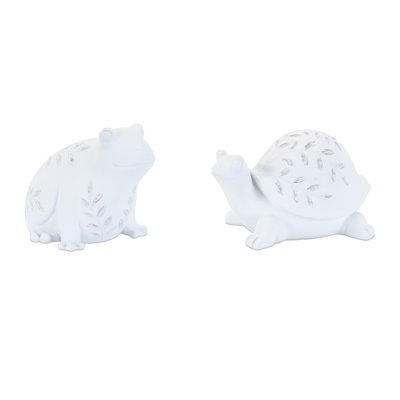 Etched Frog and Turtle Figurine