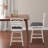 Set of 2 360° Swivel Bar Stools with Rubber Wood Frame and Ergonomic Backrest and Footrest