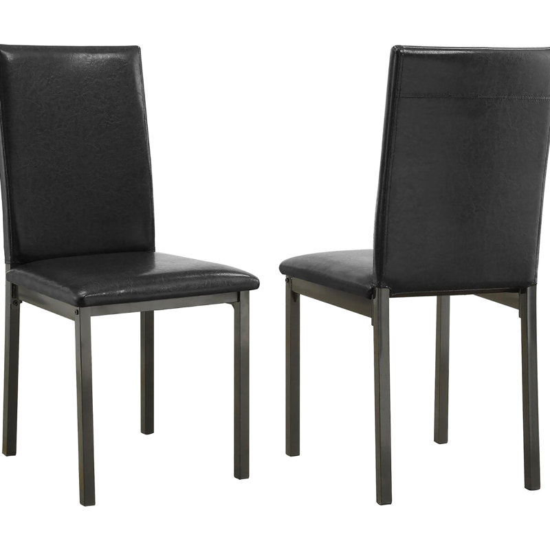 Paire de chaises d'appoint rembourrées noires, transitionnelles pour les chaises de salle à manger intrigantes (de 2) - Transforms