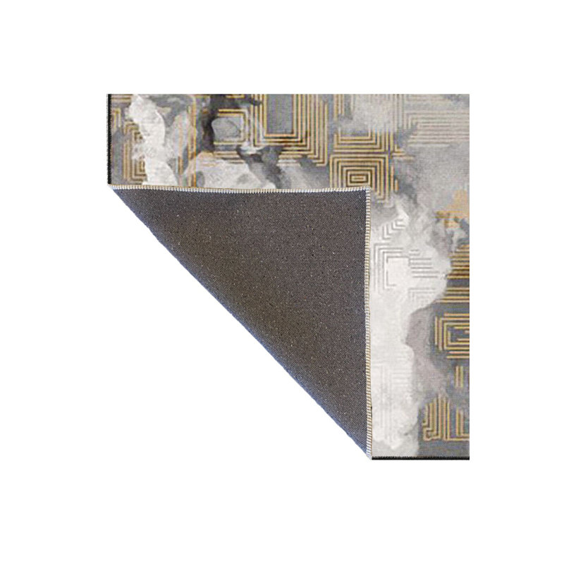 Tapis décoratif à motif de nuage encadré et lavable, Carré 3 pi 3 po