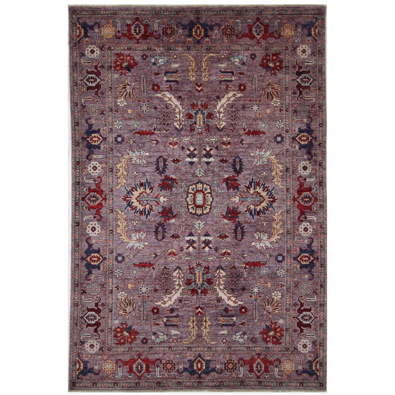 Tapis mauve de haute qualité noué à la main