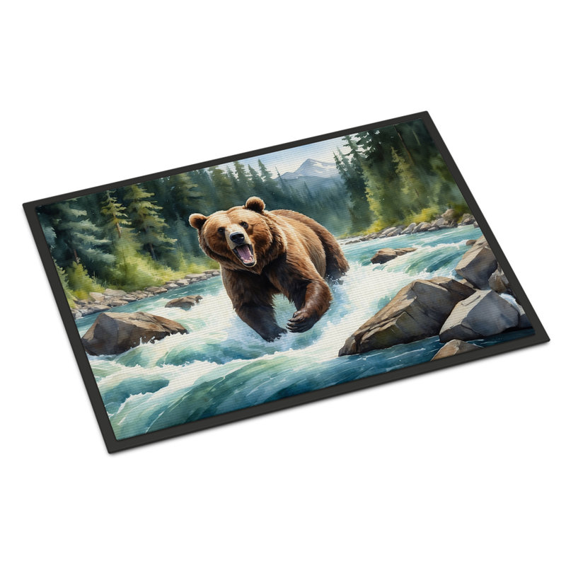 Alaskan Wilderness Grizzly Bear Doormat, 24" W x 36" L