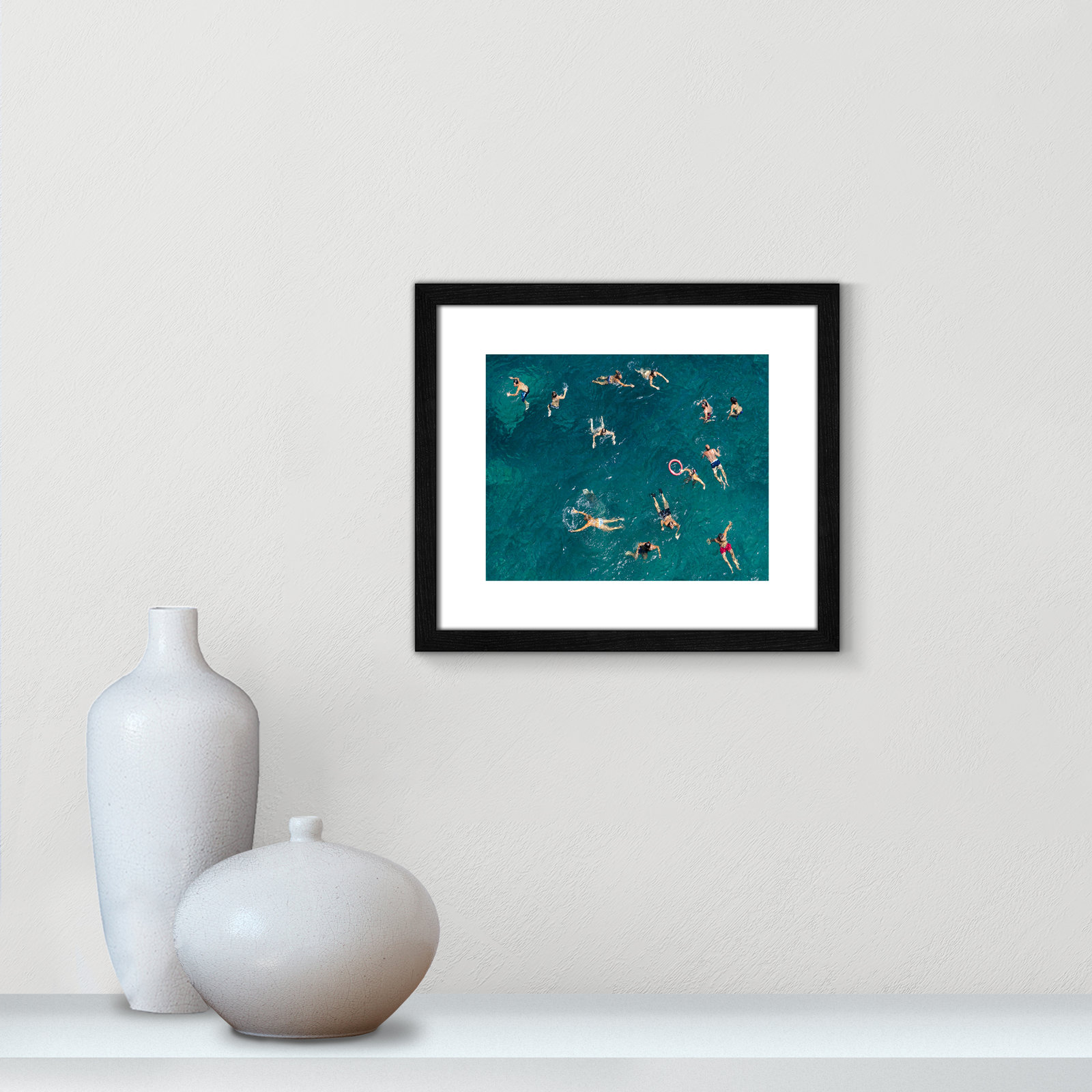 Norvell "Tonti" Print by Tonti, 13" H x 15" W x 0.75" D, Black Wood Framed Paper