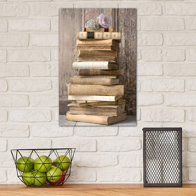 Books I - Print on Canvas, 66.04 cm H x 45.72 cm W x 1.91 cm D, No Frame