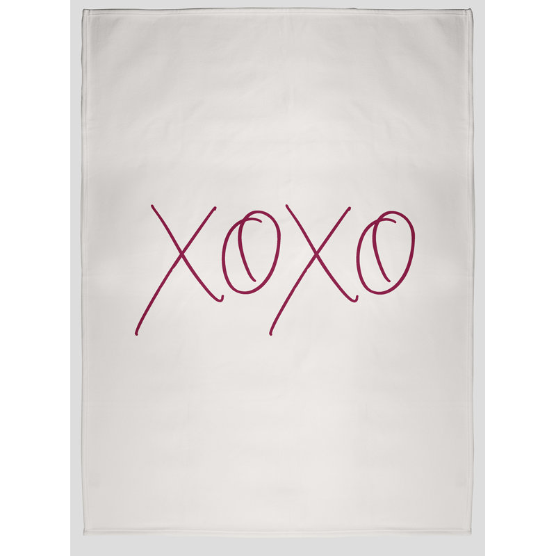 Jeté moderne Xoxo pour la Saint-Valentin, Magenta, L 30 po x L 39,75 po