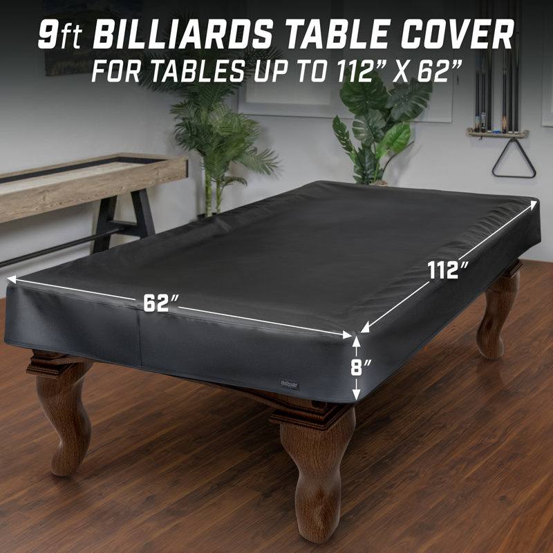 GoSports Premium Leatherette Pool Table Covers - Waterproof & Tearproof - 6/7/8/9 ft Heavy Duty Indoor & Outdoor Billiard Table Covers