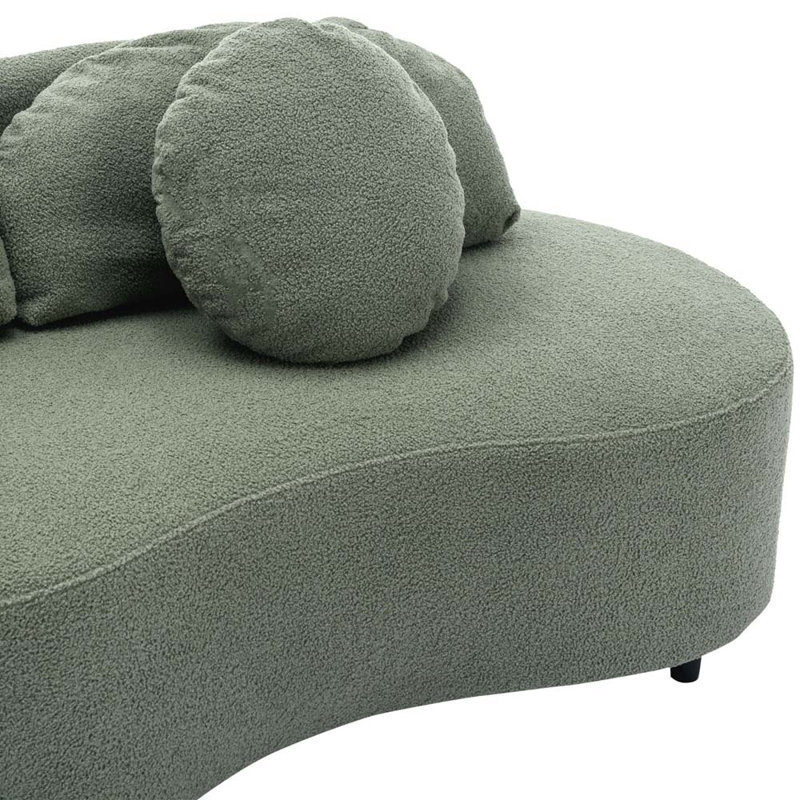 Velvet Sectional Symmetrical, Green Velvet