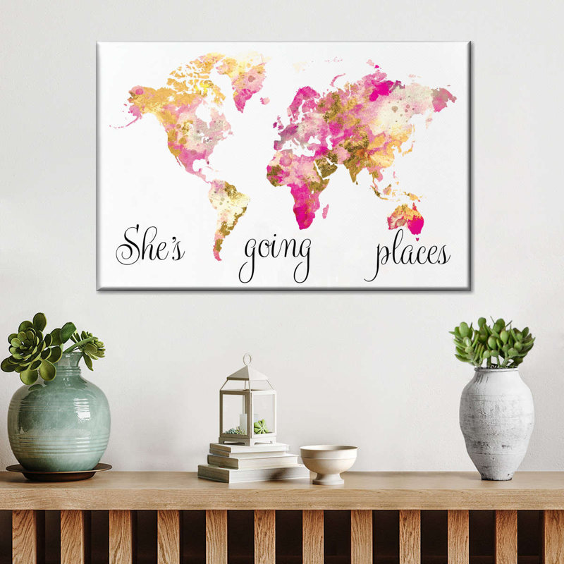 " She's Going Places " by Enchanté Designs, 16" H x 24" W x 1.25" D