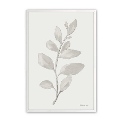 Élégantes feuilles grises I print