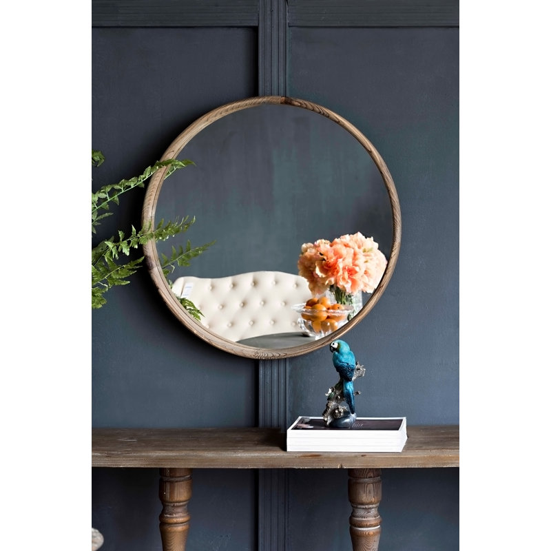28 "miroir rond en bois, miroir mural pour la salle de bain