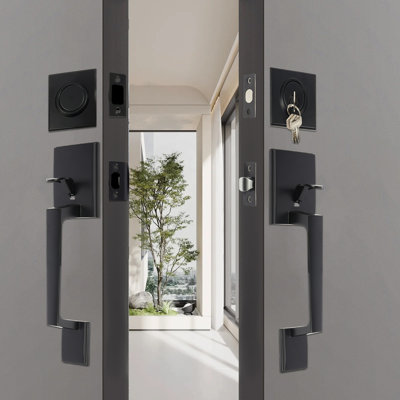 Double Front Door Lock Set Door Set With Reversible Handle Lever