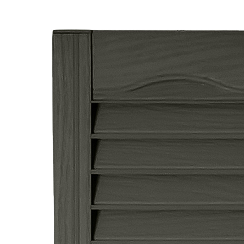 Volet à persiennes sur mesure avec dessus cathédrale, Gris colombe, 65", 7"