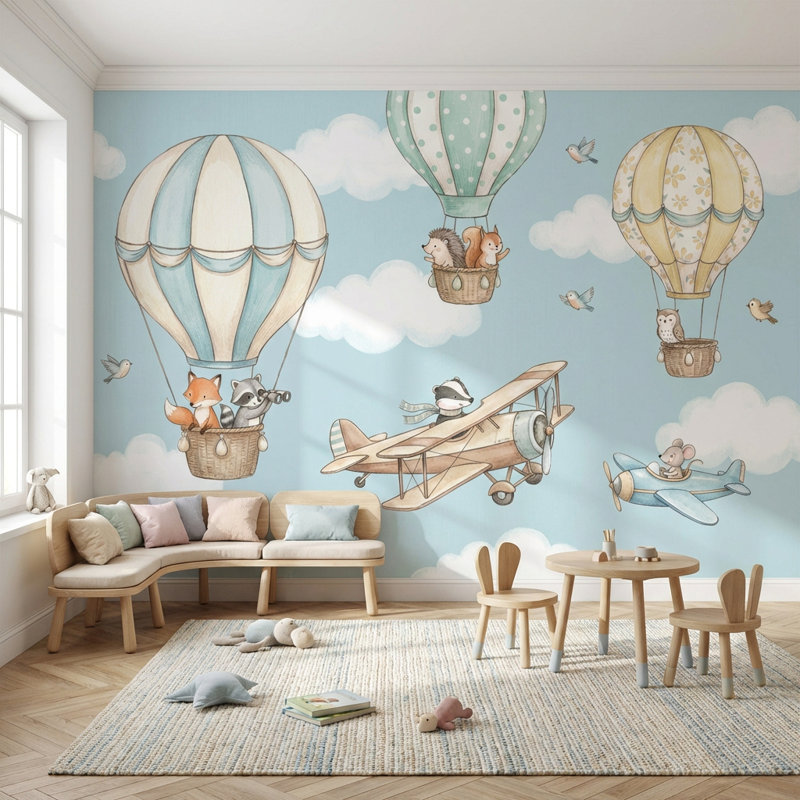 Papier peint animaux fantaisistes, papier peint à bulles, 120 po x 96 po, Non tissé non collé