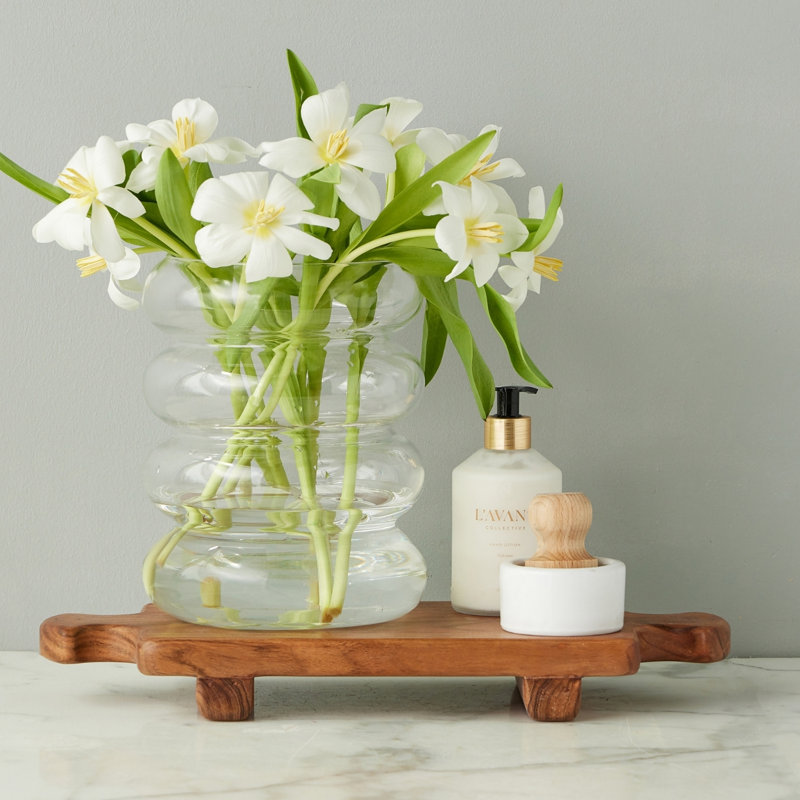 Normandy Wood Riser Footed Tray, Medium
