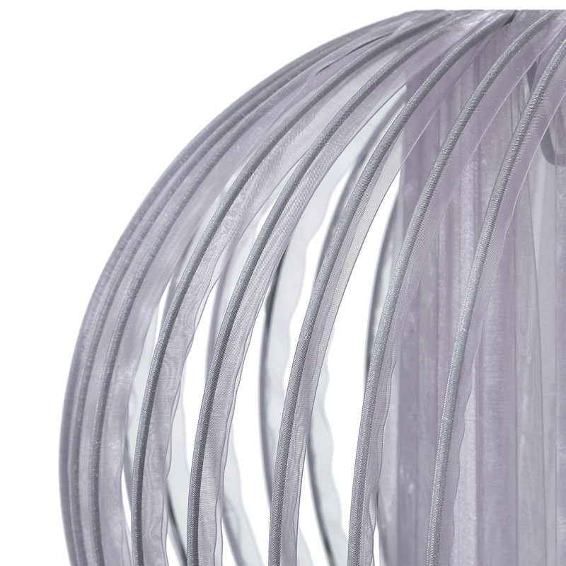 Luminaire suspendu sphérique unique à 1 lumière Gulshan, Gris, H 12,9 po x l 15,7 po x P 15,7 po