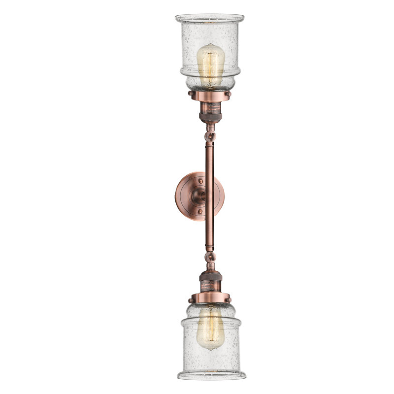 Galaviz 2 - Light Dimmable Vanity Light, Seedy, 6 Watt Vinage LED Bulb, Antique Copper