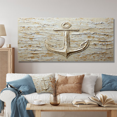 Anchor Away By The Sea I - décor d'art mural en métal bord de mer, impression métallique nautique