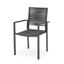 Chaise de salle à manger d'extérieur en aluminium avec corde grise et foncée, 2 chaises Modern