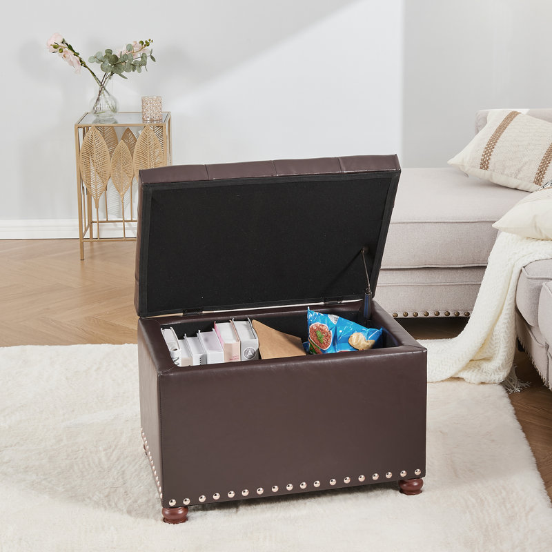 Repose-pieds avec rangement Magoon, Espresso foncé