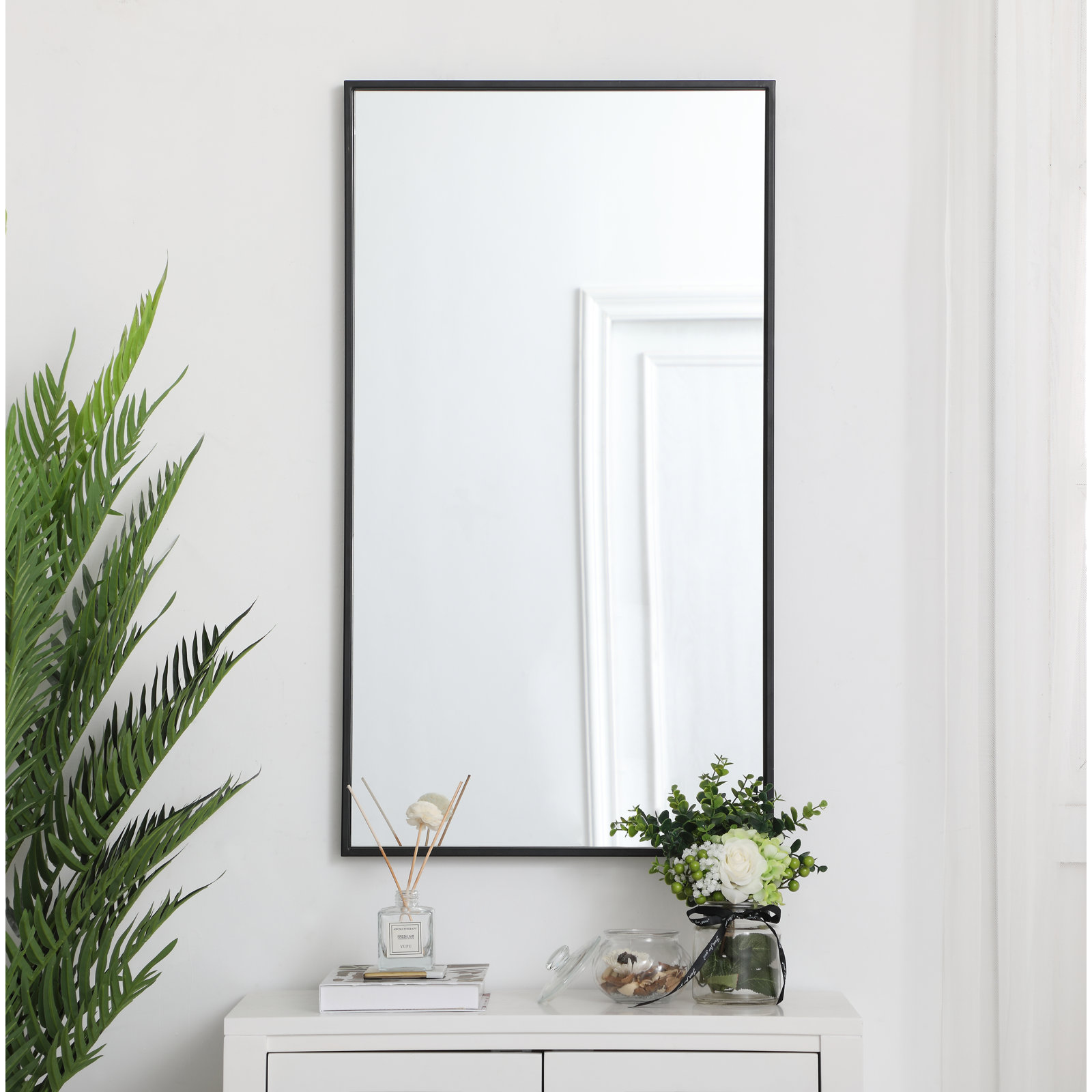 Sabine 36" Accent Mirror, 60" x 30", Black