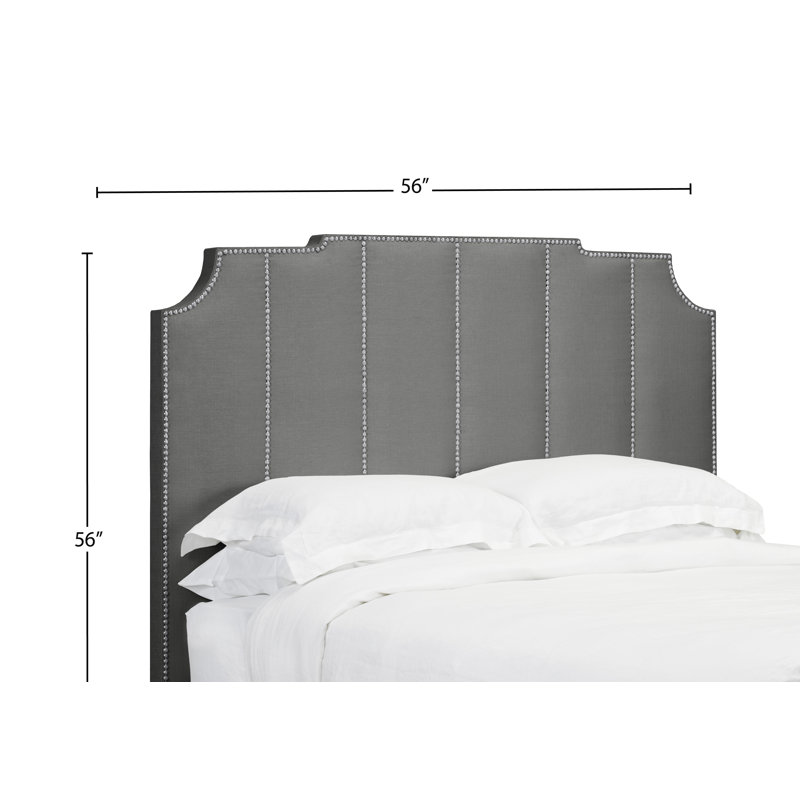 Tête de lit à panneau rembourré Taber, Lin - Gris anthracite, Double