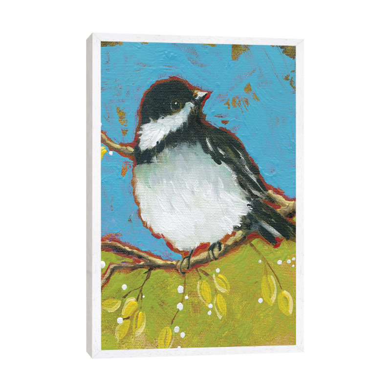 Bright Bird II by Carol Robinson - Painting on Canvas, 66.04 cm H x 45.72 cm W, White Framed