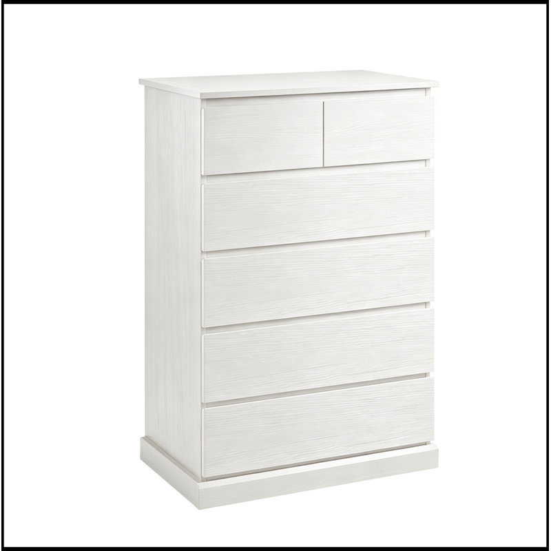 Commode décorative avec 6 tiroirs, Blanc