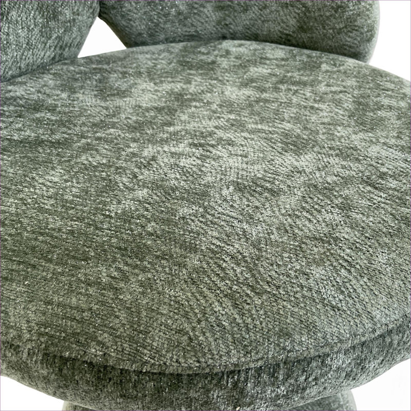 Fauteuil de coiffeuse en velours pivotant avec dossier papillon et dossier vert pour la coiffeuse, le salon et la salle à manger