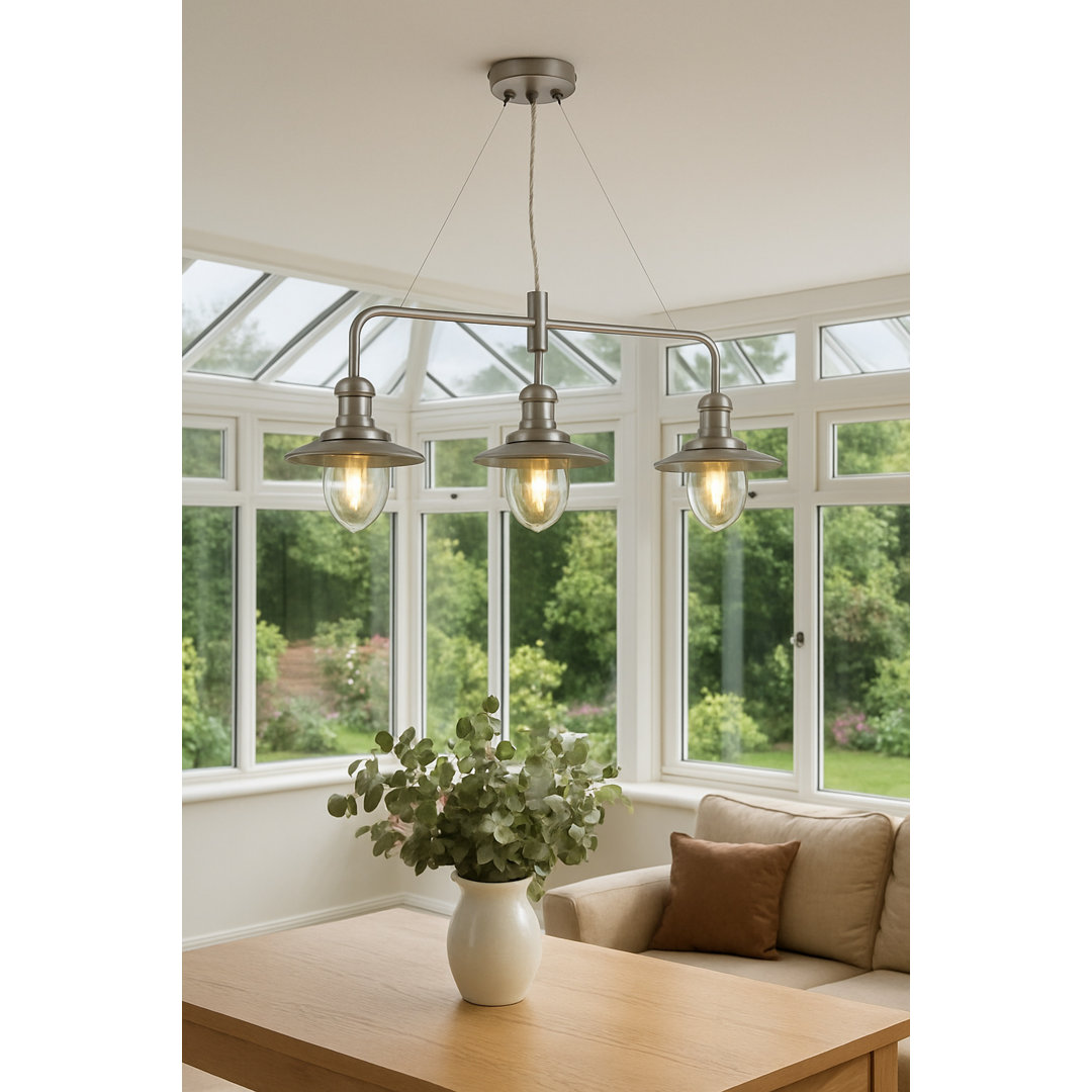 Brunner 3 - Light Bar Fisherman Lantern style Pendant Chandelier