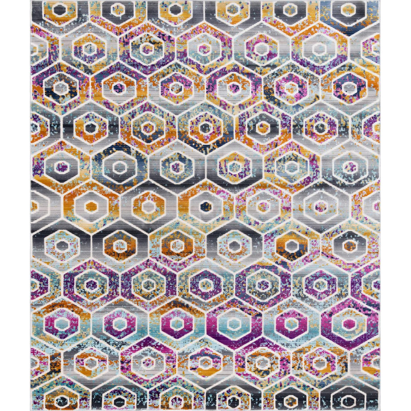 Geometric Indoor Rug, Rectangle 8' x 9'10"