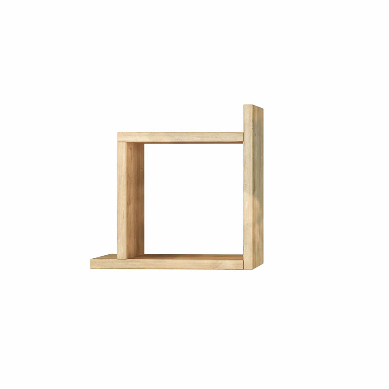 2 Piece Square Floating Shelf, Oak
