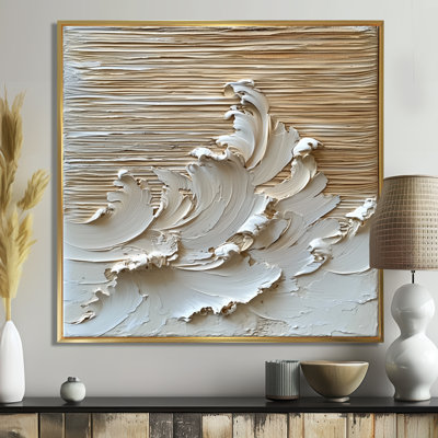 Olwin, lumière ascendante des vagues de la crème, IV - décoration murale moderne abstraite et transitionnelle