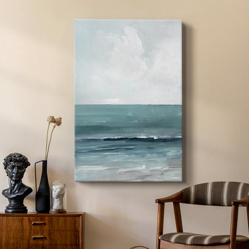 Teal Seas I - galerie sur mesure, H 48 po x l 32 po