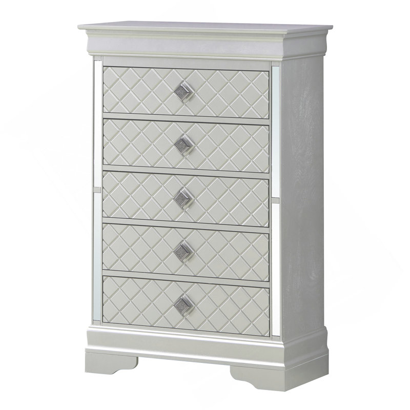 Commode, champagne argenté