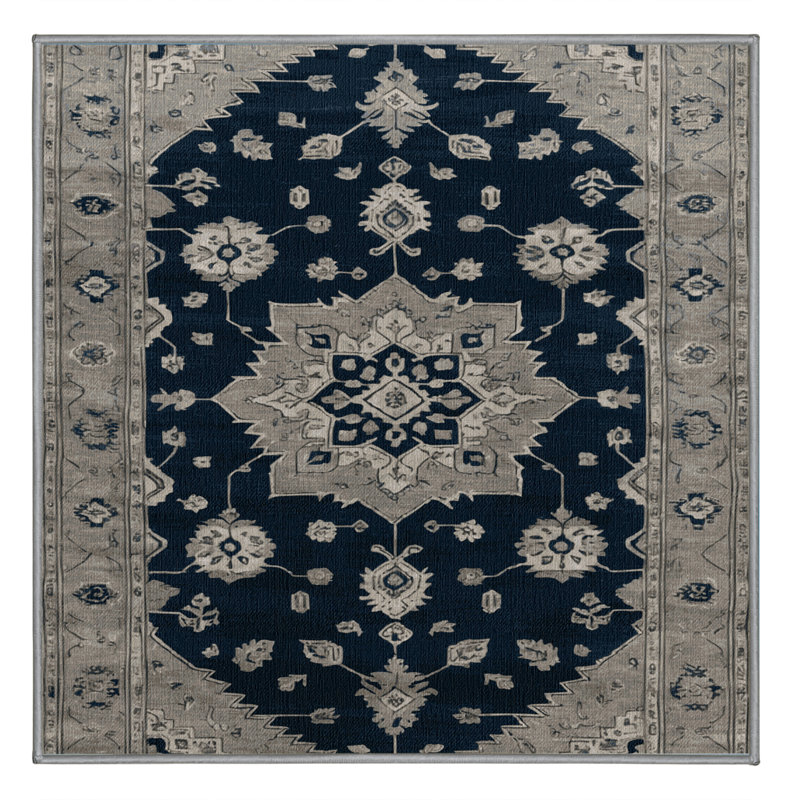 Tapis gris lavable à la machine, Carré 7 pi