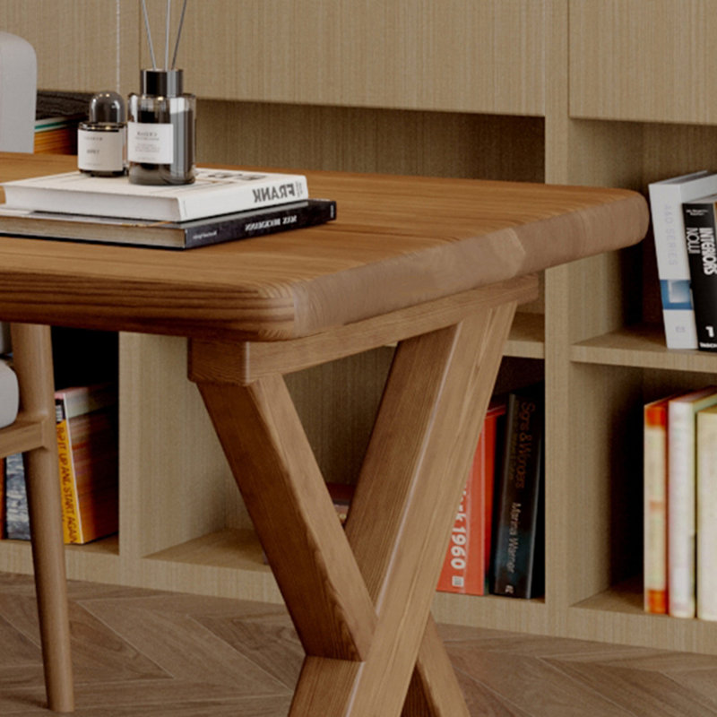 Bureau noyer + bois massif rectangulaire noir + fer, H 29,53 po x l 62,99 po x P 31,5 po