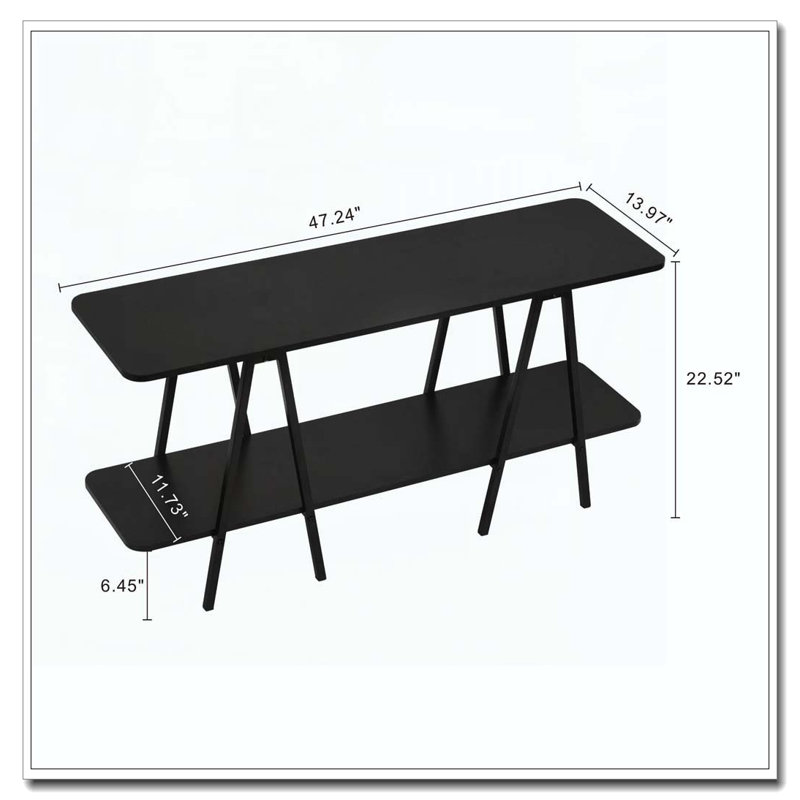 Console de 47,24 pouces de long, Noir