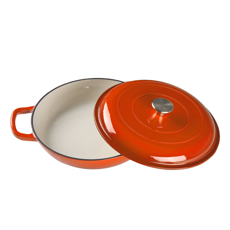 Living And Home 3.2L Cast Iron Stock Pot, Orange